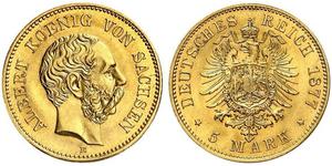 5 Mark Royaume de Saxe (1806 - 1918) Or 