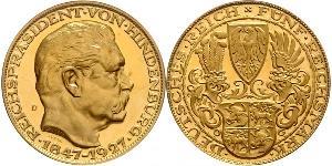 5 Mark République de Weimar (1918-1933) Or Paul von Hindenburg