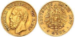 5 Mark Grand Duchy of Baden (1806-1918) Oro Federico I di Baden (1826 - 1907)