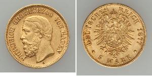 5 Mark Grand Duchy of Baden (1806-1918) Oro Federico I di Baden (1826 - 1907)