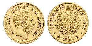 5 Mark Regno di Sassonia (1806 - 1918) Oro 