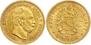 5 Mark Reino de Prusia (1701-1918) Oro Wilhelm I, German Emperor (1797-1888)
