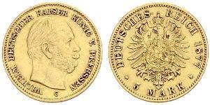 5 Mark Reino de Prusia (1701-1918) Oro Wilhelm I, German Emperor (1797-1888)