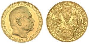5 Mark República de Weimar (1918-1933) Oro Paul von Hindenburg