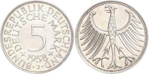 5 Mark Alemania Occidental (1949-1990) Plata 