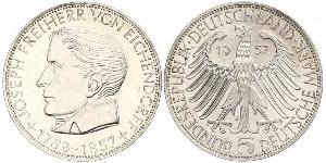 5 Mark Alemania Occidental (1949-1990) Plata Joseph von Eichendorff