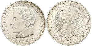 5 Mark Alemania Occidental (1949-1990) Plata Joseph von Eichendorff
