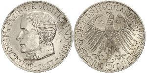 5 Mark Alemania Occidental (1949-1990) Plata Joseph von Eichendorff