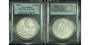5 Mark Ducado de Sajonia-Weimar-Eisenach (1809 - 1918) Plata 