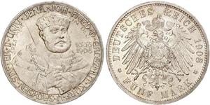 5 Mark Ducado de Sajonia-Weimar-Eisenach (1809 - 1918) Plata 