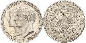 5 Mark Ducado de Sajonia-Weimar-Eisenach (1809 - 1918) Plata Guillermo Ernesto de Sajonia-Weimar-Eisenach