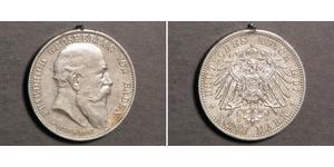 5 Mark Gran Ducado de Baden (1806-1918) Plata Federico I de Baden (1826 - 1907)