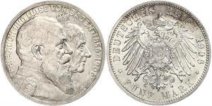 5 Mark Gran Ducado de Baden (1806-1918) / Imperio alemán (1871-1918) Plata Federico I de Baden (1826 - 1907)