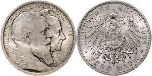 5 Mark Gran Ducado de Baden (1806-1918) / Imperio alemán (1871-1918) Plata Federico I de Baden (1826 - 1907)
