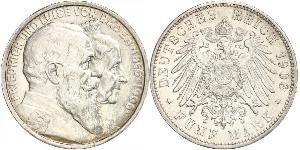 5 Mark Gran Ducado de Baden (1806-1918) / Imperio alemán (1871-1918) Plata Federico I de Baden (1826 - 1907)