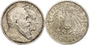 5 Mark Gran Ducado de Baden (1806-1918) / Imperio alemán (1871-1918) Plata Federico I de Baden (1826 - 1907)