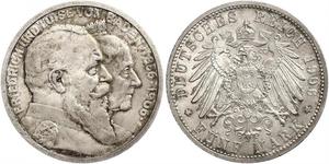 5 Mark Gran Ducado de Baden (1806-1918) / Imperio alemán (1871-1918) Plata Federico I de Baden (1826 - 1907)