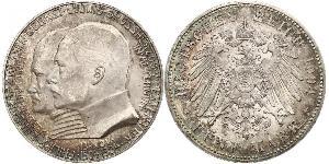 5 Mark Hesse-Darmstadt (1806 - 1918) Plata Ernesto Luis de Hesse-Darmstadt (1868 - 1937)