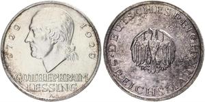 5 Mark Imperio alemán (1871-1918) Plata Gotthold Ephraim Lessing
