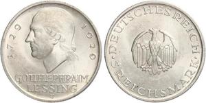 5 Mark Imperio alemán (1871-1918) Plata Gotthold Ephraim Lessing