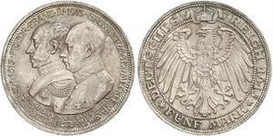 5 Mark Mecklemburgo-Schwerin (1352-1918) Plata Frederick Francis IV, Grand Duke of Mecklenburg (1882 - 1945)