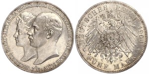 5 Mark Mecklemburgo-Schwerin (1352-1918) Plata Frederick Francis IV, Grand Duke of Mecklenburg (1882 - 1945)