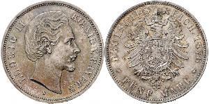 5 Mark Reino de Baviera (1806 - 1918) Plata Luis II de Baviera(1845 – 1886)