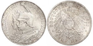 5 Mark Reino de Prusia (1701-1918) Plata Wilhelm II, German Emperor (1859-1941)