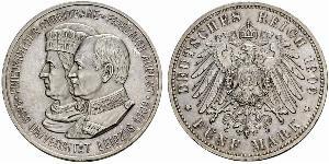 5 Mark Reino de Sajonia (1806 - 1918) Plata Federico Augusto III de Sajonia (1865-1932)
