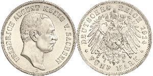 5 Mark Reino de Sajonia (1806 - 1918) Plata Federico Augusto III de Sajonia (1865-1932)