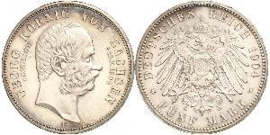 5 Mark Reino de Sajonia (1806 - 1918) Plata Jorge I de Sajonia