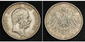 5 Mark Reino de Sajonia (1806 - 1918) Plata Jorge I de Sajonia