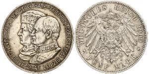 5 Mark Reino de Sajonia (1806 - 1918) Plata Federico Augusto III de Sajonia (1865-1932)