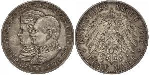 5 Mark Reino de Sajonia (1806 - 1918) Plata Federico Augusto III de Sajonia (1865-1932)