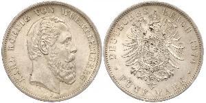 5 Mark Reino de Wurtemberg (1806-1918) Plata Carlos I de Wurtemberg