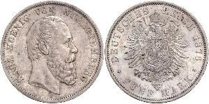 5 Mark Reino de Wurtemberg (1806-1918) Plata Carlos I de Wurtemberg