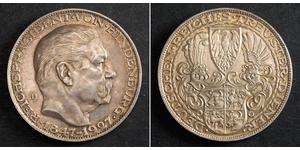 5 Mark República de Weimar (1918-1933) Plata Paul von Hindenburg