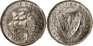 5 Mark República de Weimar (1918-1933) Plata 