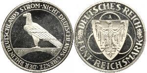 5 Mark República de Weimar (1918-1933) Plata 