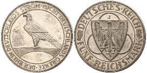 5 Mark República de Weimar (1918-1933) Plata 