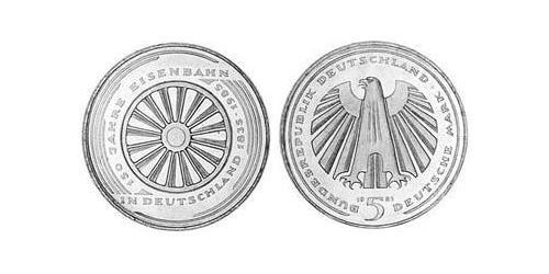 5 Mark Germania Ovest (1949-1990) Rame/Nichel 