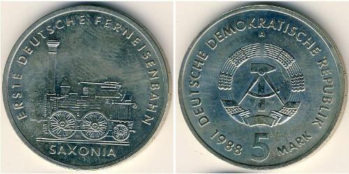 5 Mark Repubblica Democratica Tedesca (1949-1990) Rame/Nichel 