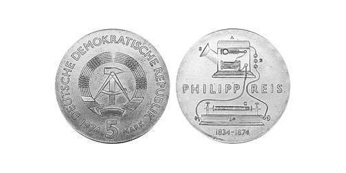 5 Mark Repubblica Democratica Tedesca (1949-1990) Rame/Nichel 