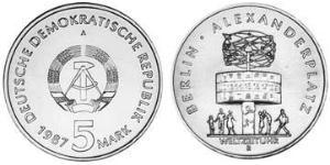 5 Mark Repubblica Democratica Tedesca (1949-1990) Rame/Zinco/Nichel 