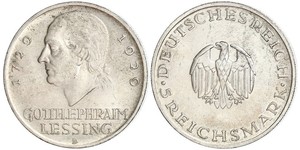 5 Mark Deutsches Kaiserreich (1871-1918) Silber Gotthold Ephraim Lessing