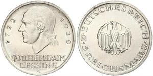 5 Mark Deutsches Kaiserreich (1871-1918) Silber Gotthold Ephraim Lessing