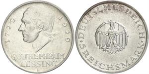 5 Mark Deutsches Kaiserreich (1871-1918) Silber Gotthold Ephraim Lessing