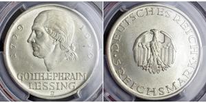5 Mark Deutsches Kaiserreich (1871-1918) Silber Gotthold Ephraim Lessing
