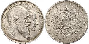 5 Mark Deutsches Kaiserreich (1871-1918) / Grand Duchy of Baden (1806-1918) Silber Friedrich I. (Baden, Großherzog) (1826 - 1907)
