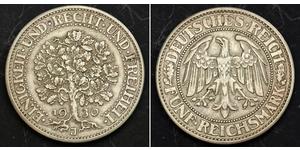 5 Mark Deutschland / Weimarer Republik (1918-1933) Silber 